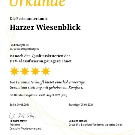 Harzer Wiesenblick, Bis 2 Hunde Willkommen, W-lan, Sauna, Dtv 4 Sterne, 3 Pfoten Braunlage